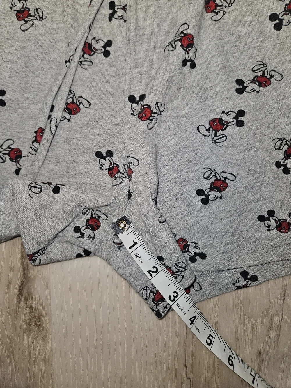 Disney Mickey Mouse Gray Lounge Pajama Shorts Womens M 7-9 Soft Knit Sleepwear